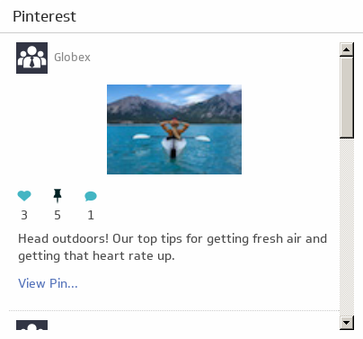 Dashboard Examples | Pinterest - Recent Pins 